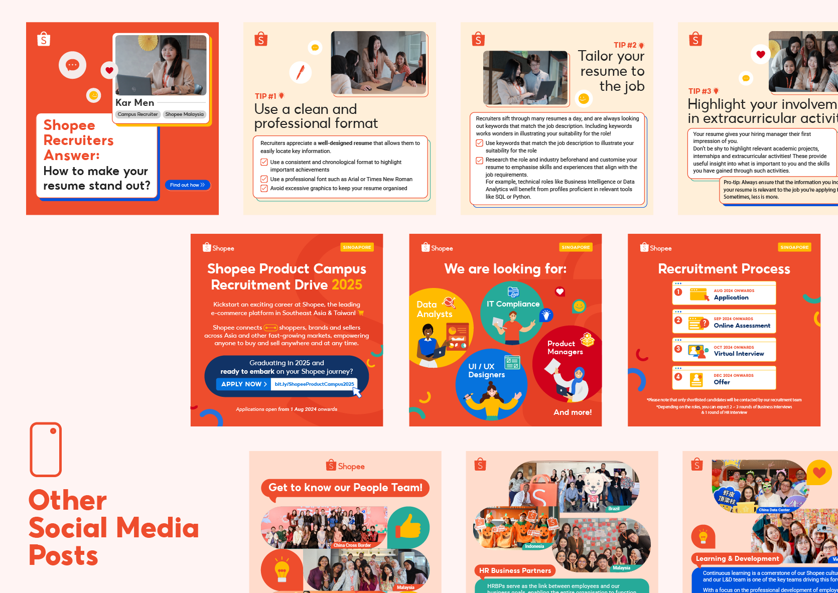 Shopee Campus Recruitment social media design, second set
